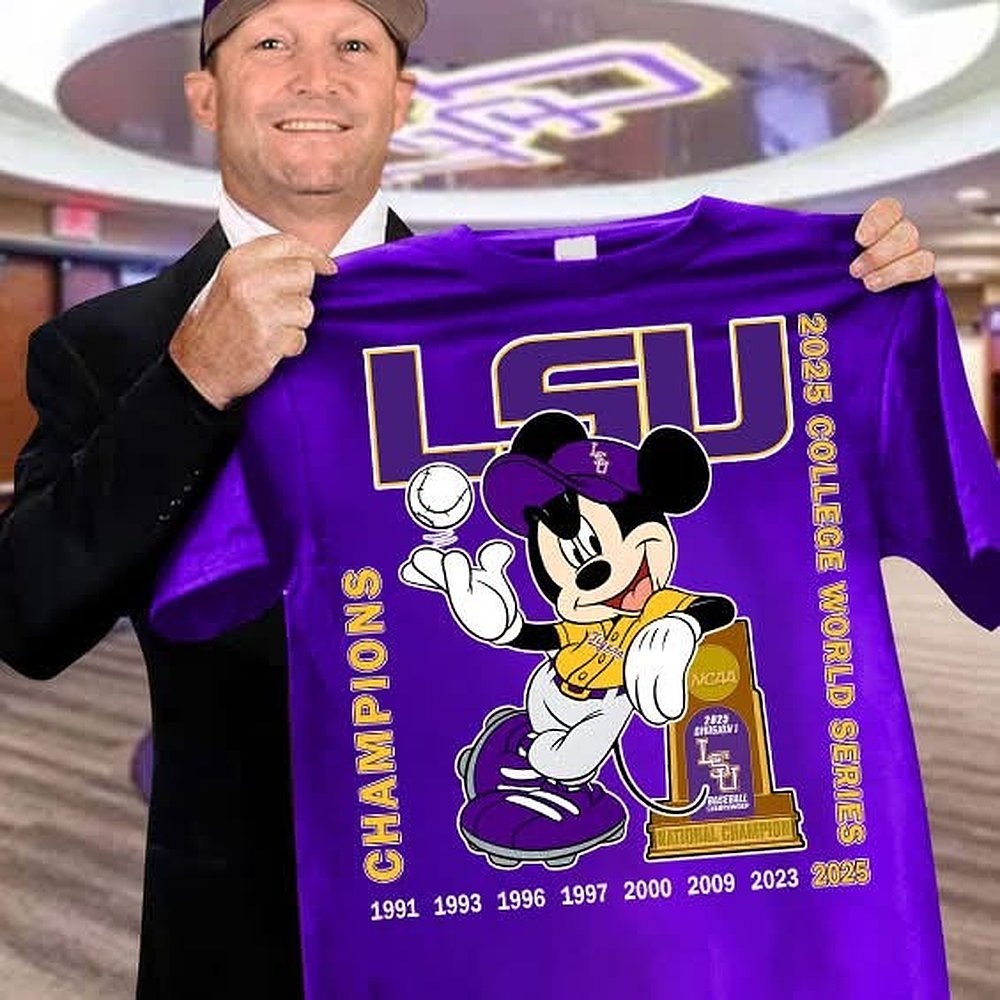 LSU Tigers 2025 World Series Champions Trophy T-Shirt Best Gift For College Baseball Fans