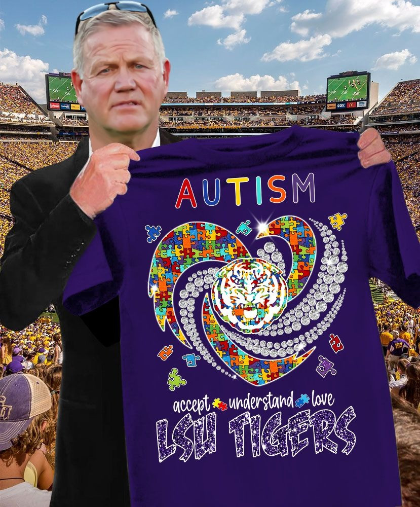 LSU Tigers Autism Awareness Month T-Shirt Accept Understand Gifts For Fans