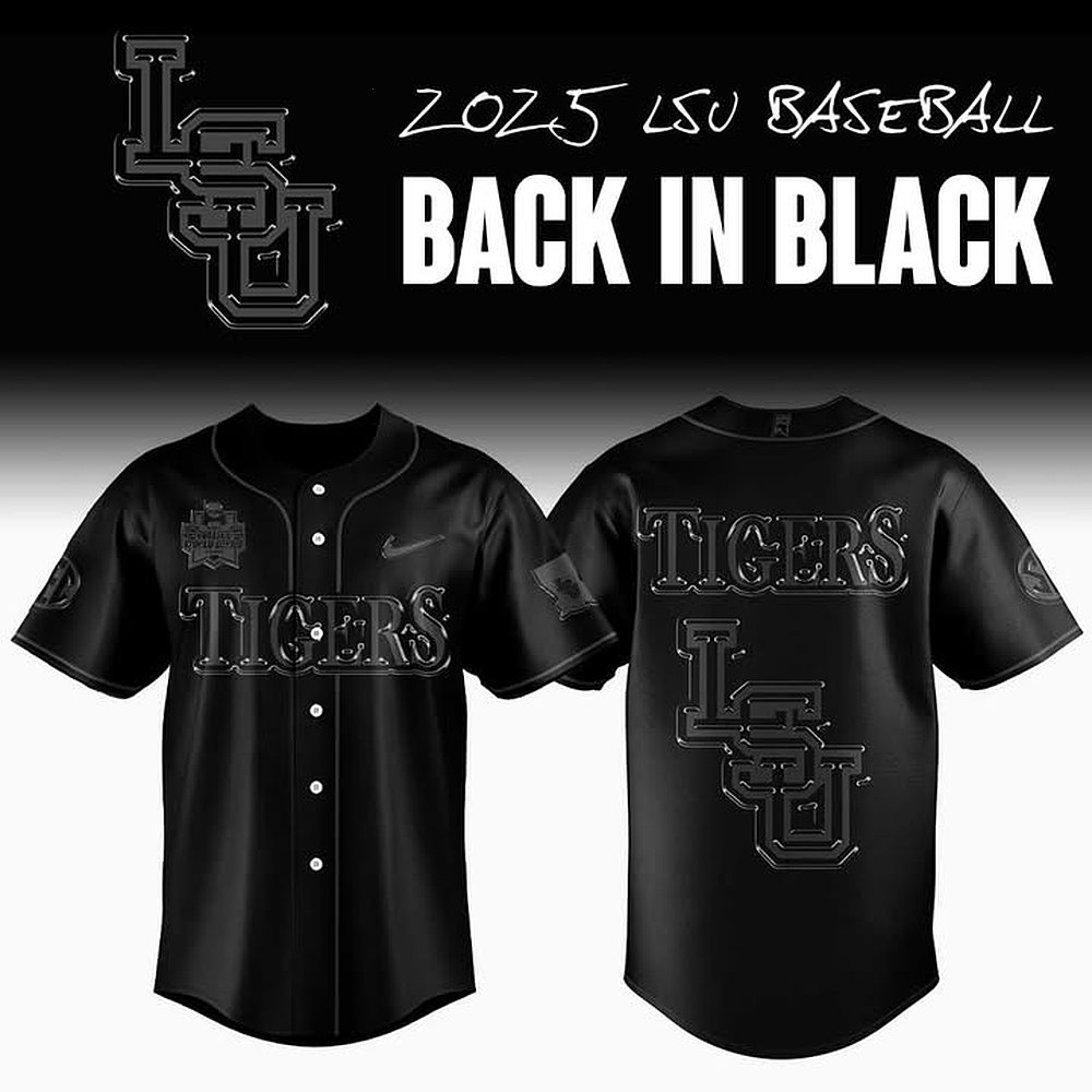 LSU Tigers Back In Black Baseball Jersey Best Gift For NCAA Baseball Lovers