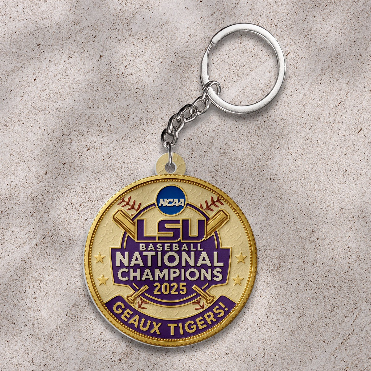 LSU Tigers Baseball Keychain Baseball Player Gift Ideas