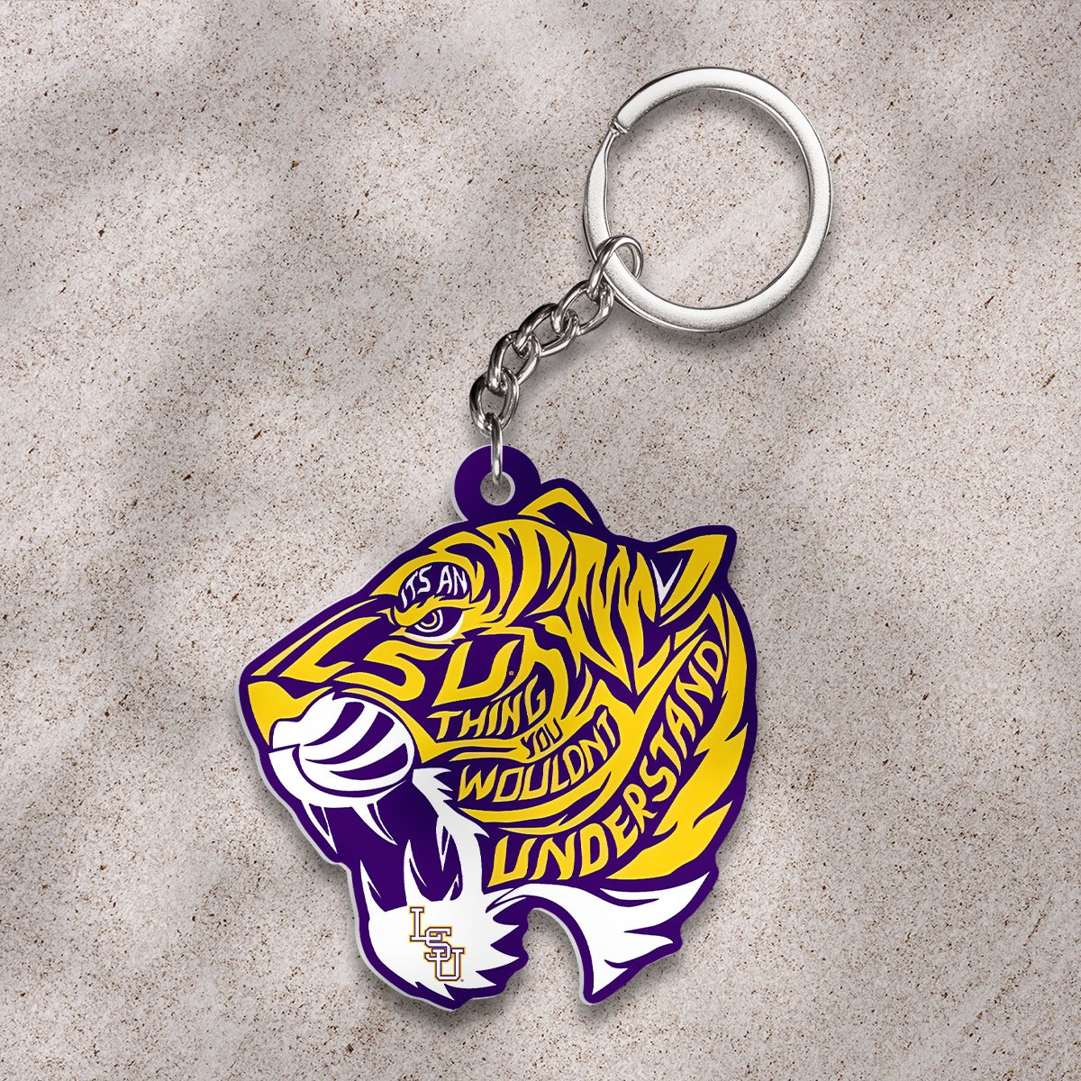 LSU Tigers Baseball Shape 2-sided Keychain Unique Baseball Player Gift Ideas