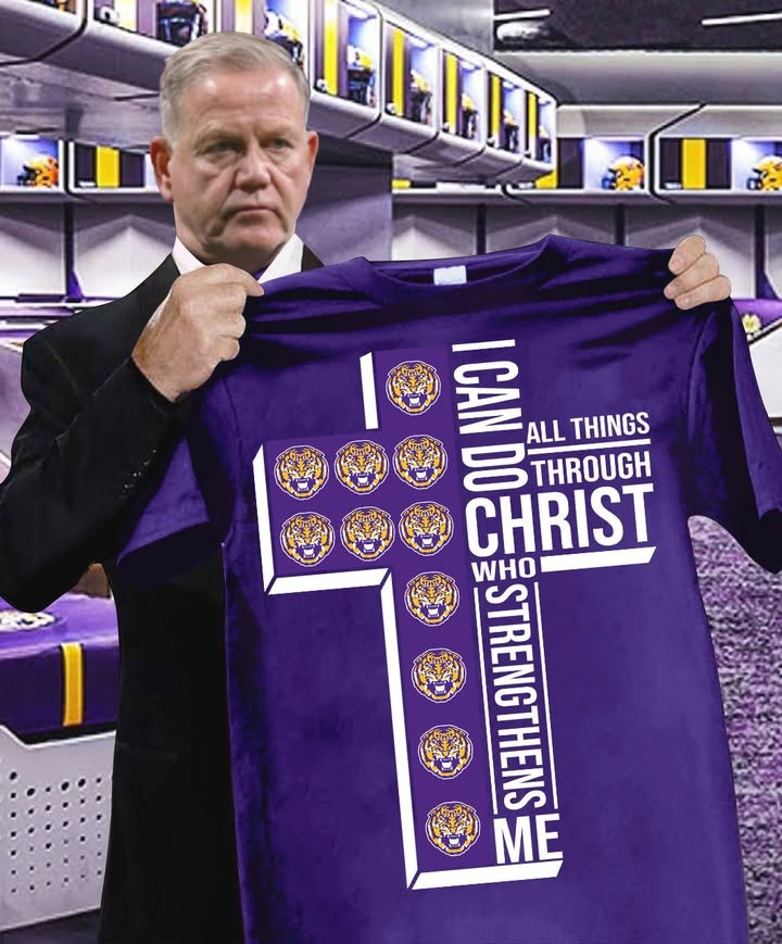LSU Tigers Faith T-Shirt I Can Do All Things Through Christ Who Strengthens Me Fan Gifts