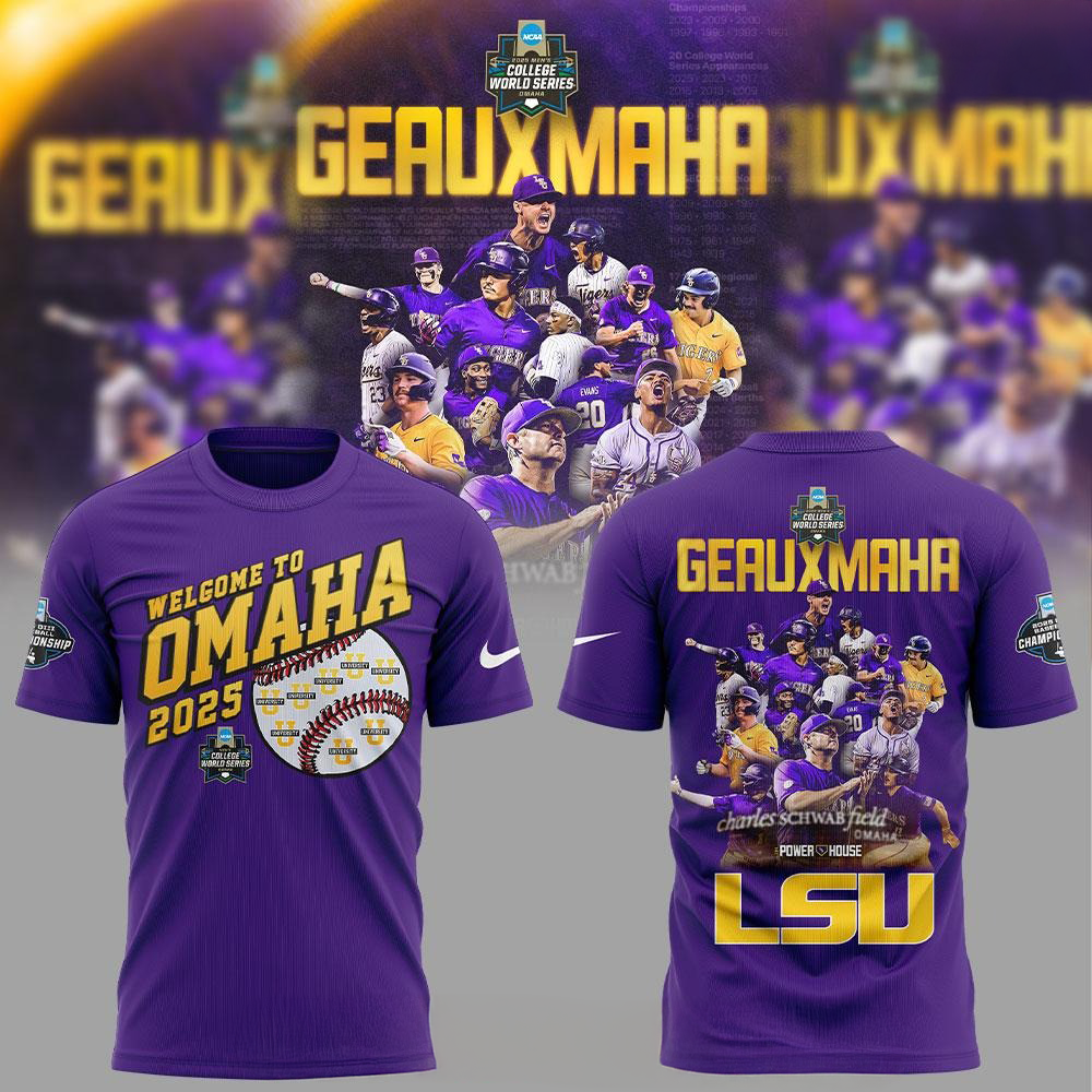 LSU Tigers Geauxmaha 2025 College World Series Champions T-Shirt Gifts For Fans