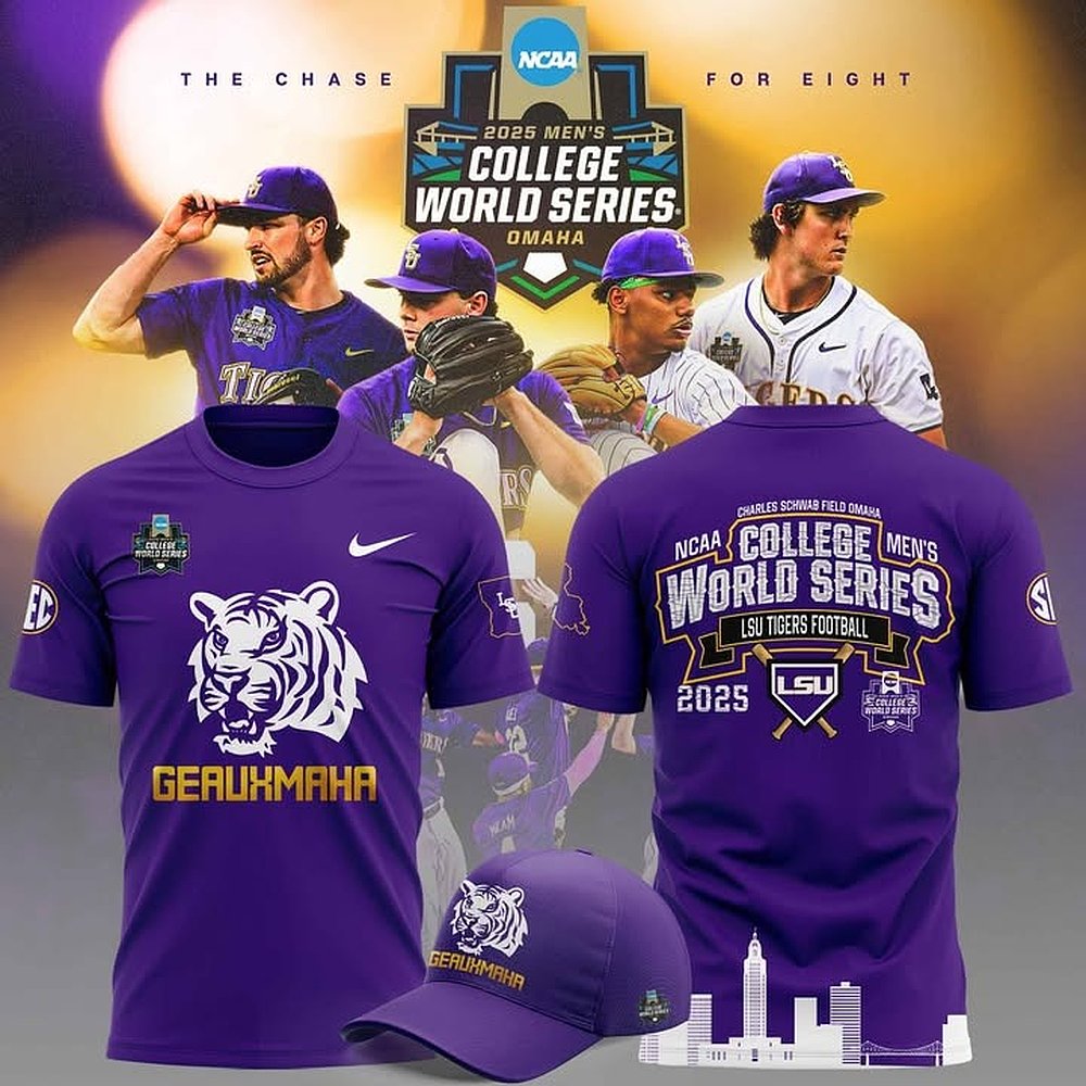 LSU Tigers Geauxmaha 2025 College World Series T-Shirt Best Gift For NCAA Baseball Fans