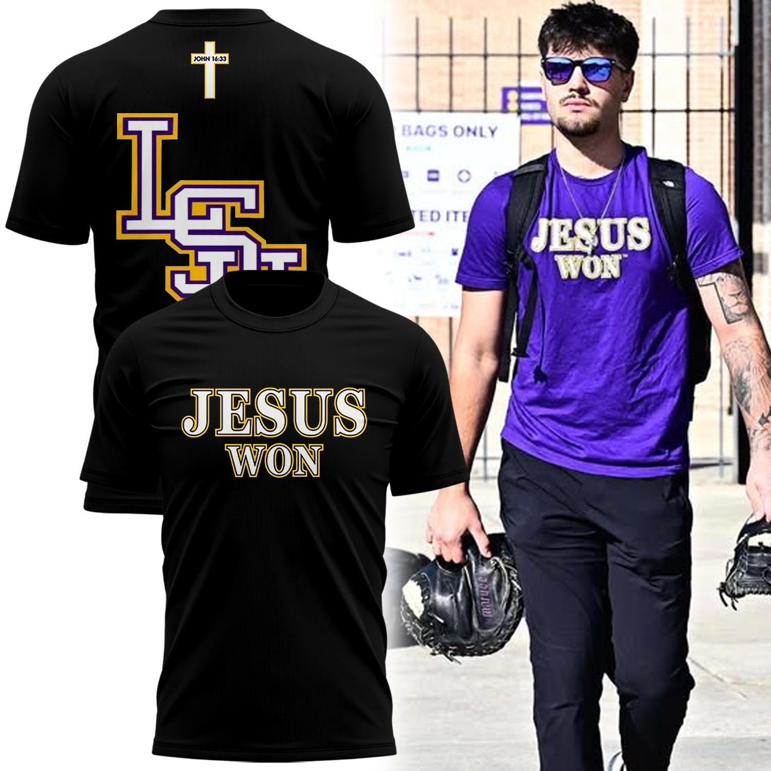 LSU Tigers Jesus Won T-Shirt LSU Tigers Football Merch Gear Best Gifts For fans