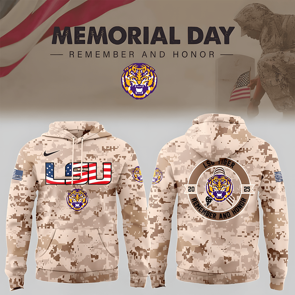 LSU Tigers Memorial Day 2025 Special Camo Hoodie Presents For Football Fans