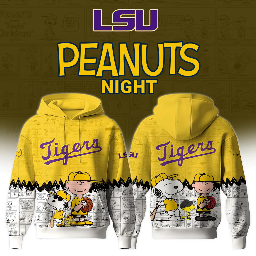 LSU Tigers X 75Th Anniversary Of Peanuts Hoodies Gifts For Baseball Fans
