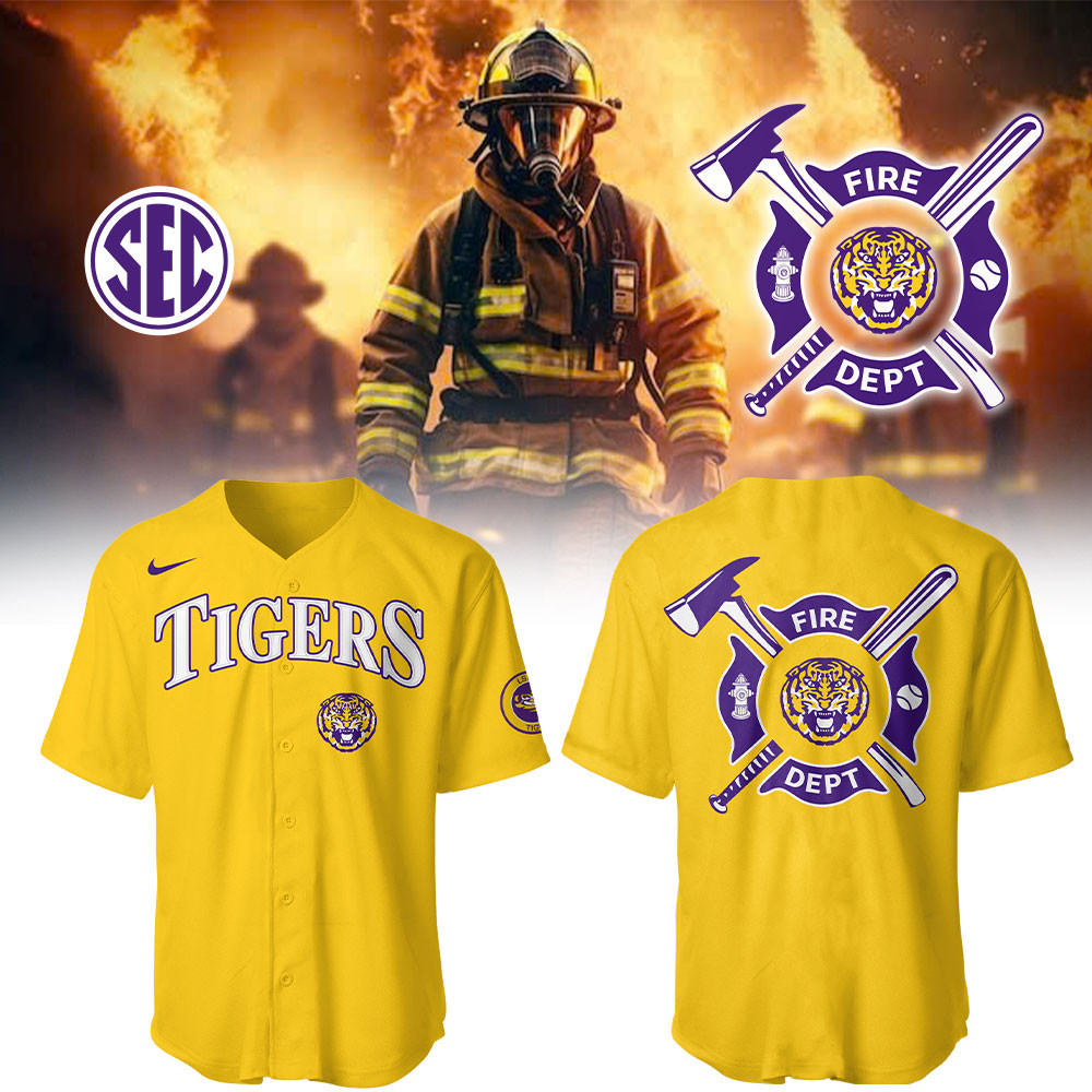 LSU Tigers x Firefighter Appreciation Night Jersey Gifts For Baseball Players