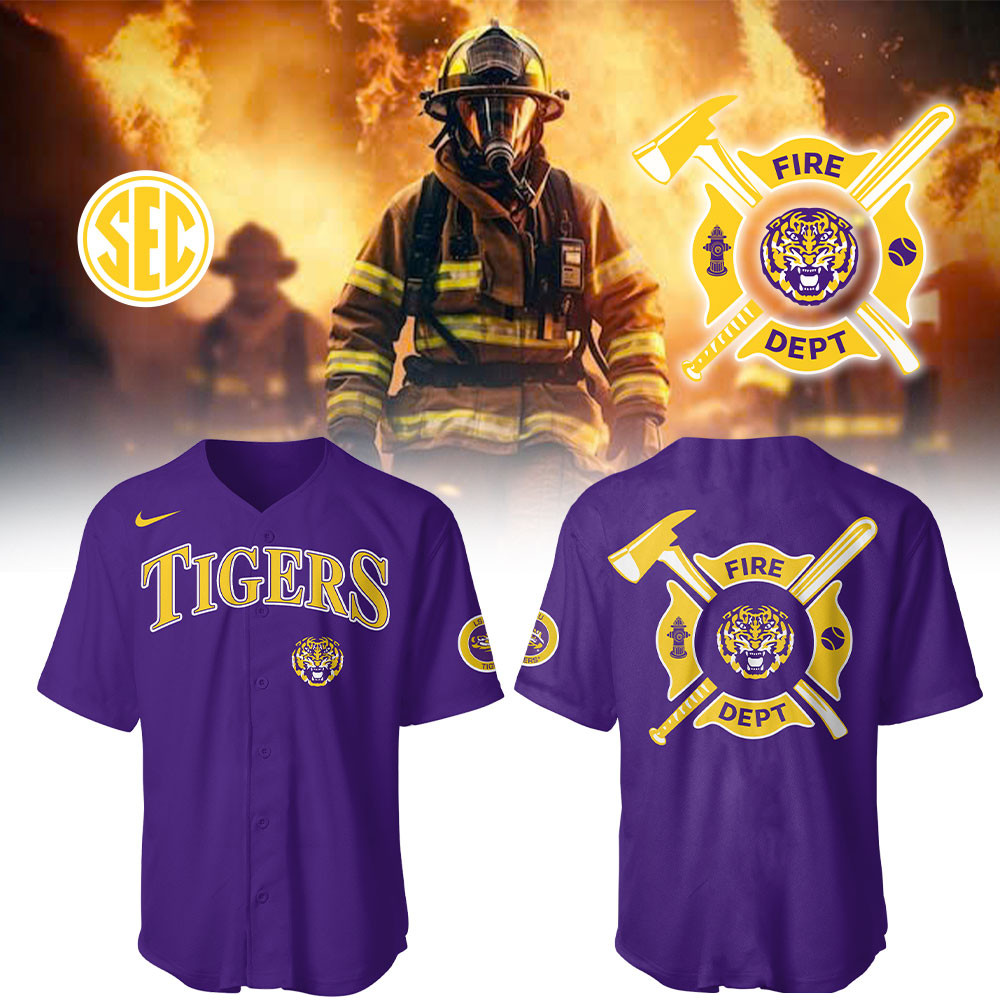 LSU Tigers x Firefighter Appreciation Night Jersey Unique Baseball Gifts