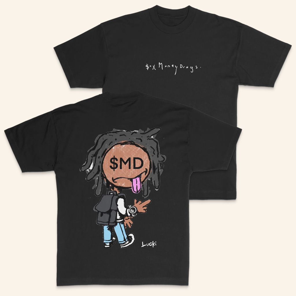 Lucki Merch SMD Lucki Black T-Shirt Gifts For Rap Music Lovers For Him