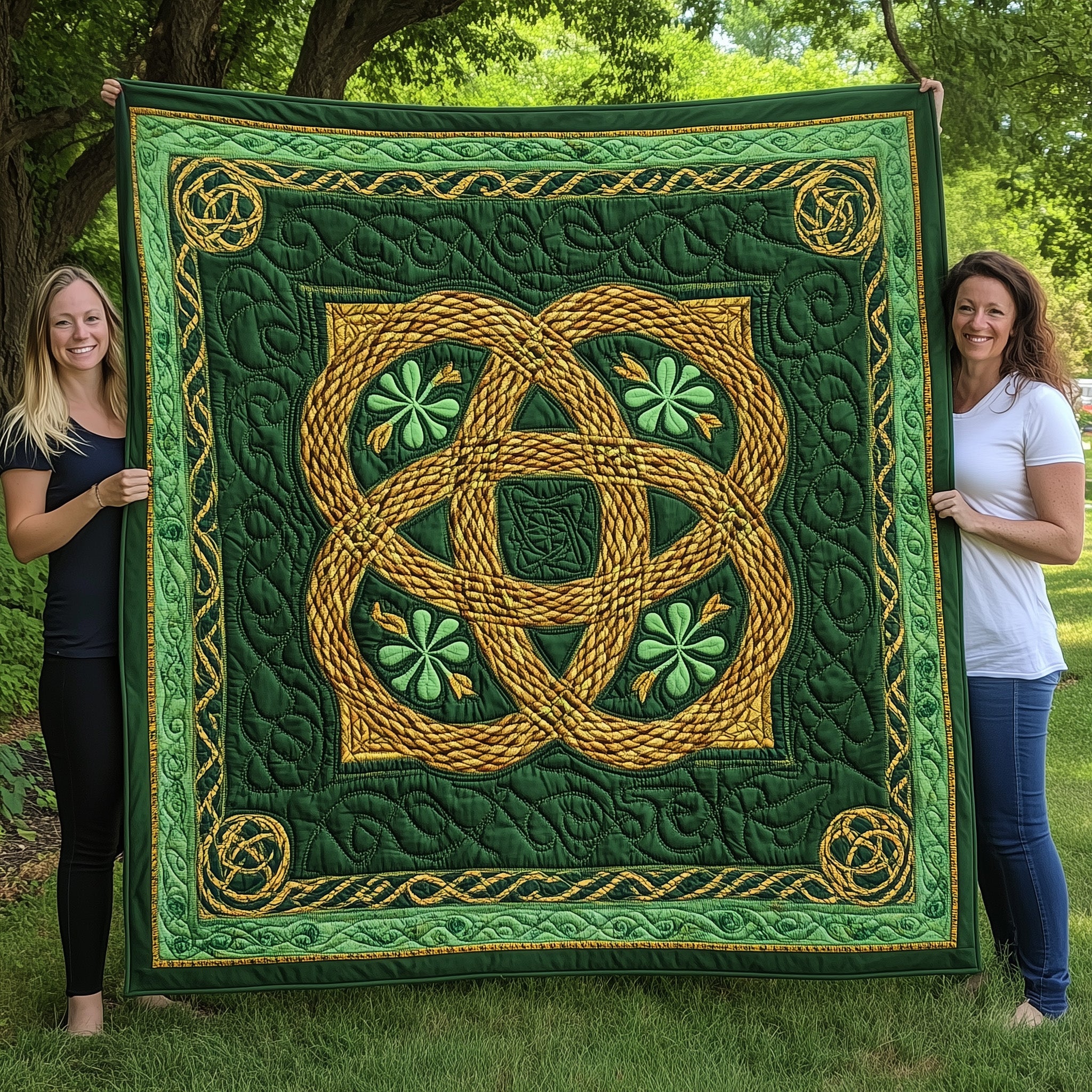 Lucky Celtic Knot Quilted Blanket Cute Soft BlanketFamily Fun Gifts For Christmas