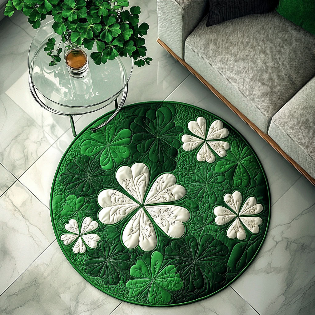 Lucky Charm Quilt Quilted Round Mat Outdoor Entryway Decor St Patrick's Day Present Ideas