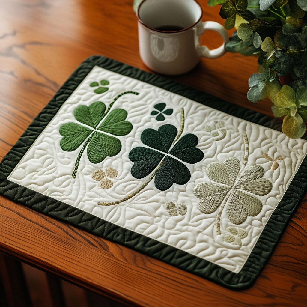 Lucky Clover Quilted Placemat Home Decor Items Happy Saint Patrick's Day Gift Ideas