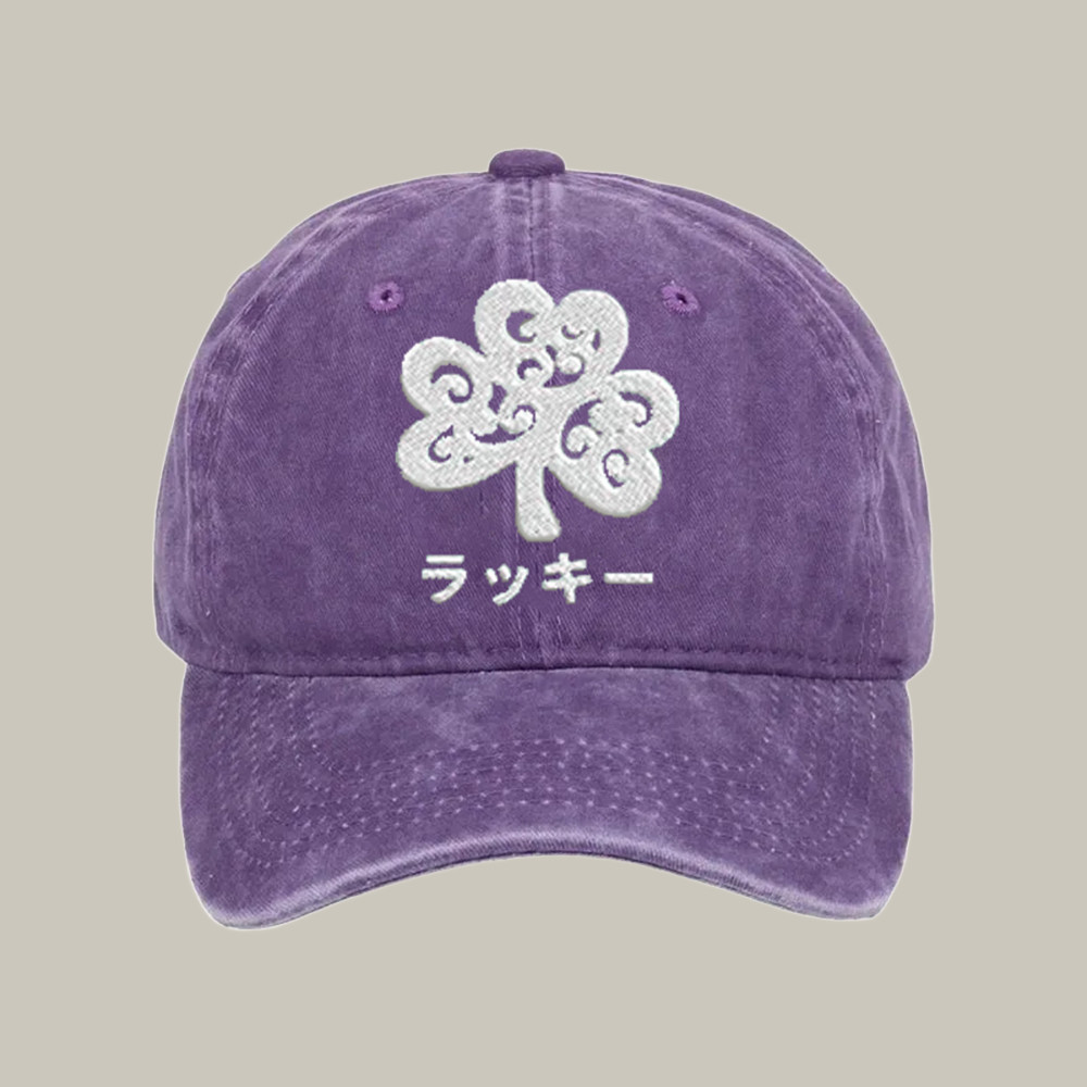 Lucky Clover Washed Cap Cute Baseball Caps Xmas Presents For Mother In Law