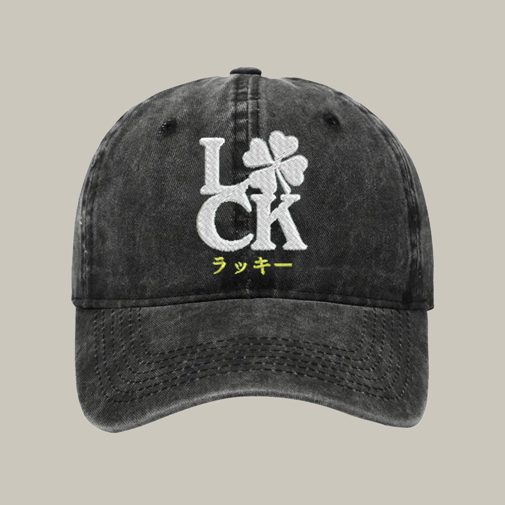 Lucky Japan Washed Cap Unique Baseball Hat Christmas Gifts For Boyfriend