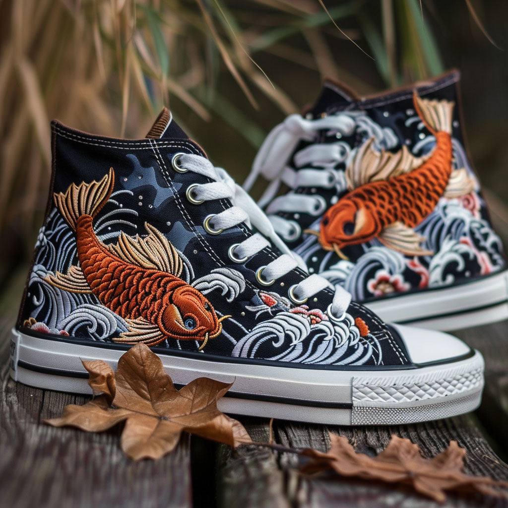 Lucky Koi Canvas High Tops Merch For Teens