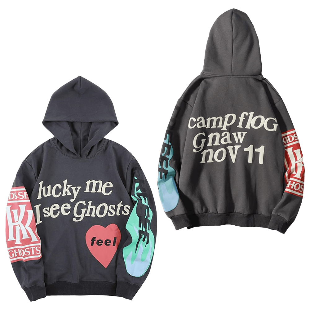 Lucky Me I See Ghosts Hoodie Cute Streetwear Gift Idea For Girlfriend Who Loves Kanye Lucky Me I See Ghosts Hoodie Cute Streetwear Gift Idea For Girlfriend Who Loves Kanye