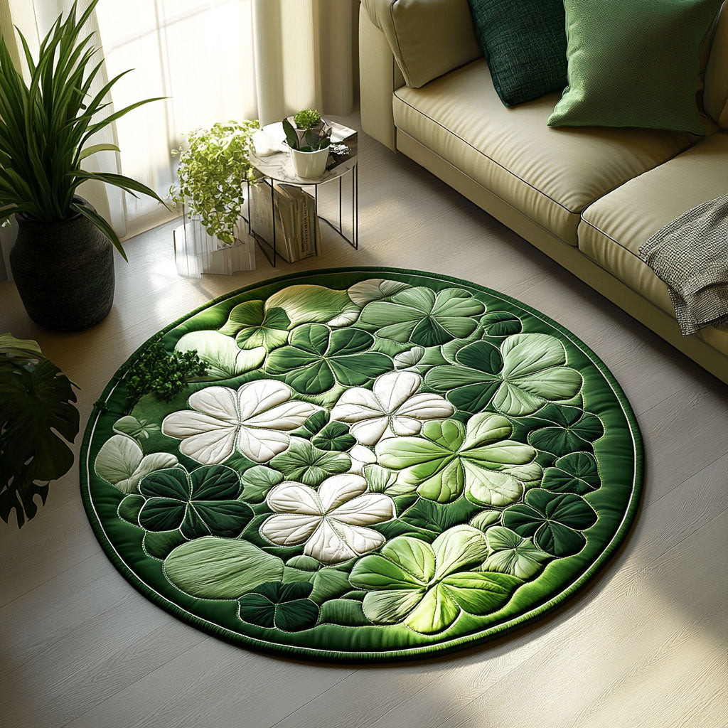 Lucky Meadow Quilted Round Mat Entryway Christmas Decor Ideas Happy Saint Patrick's Day Gifts 2025