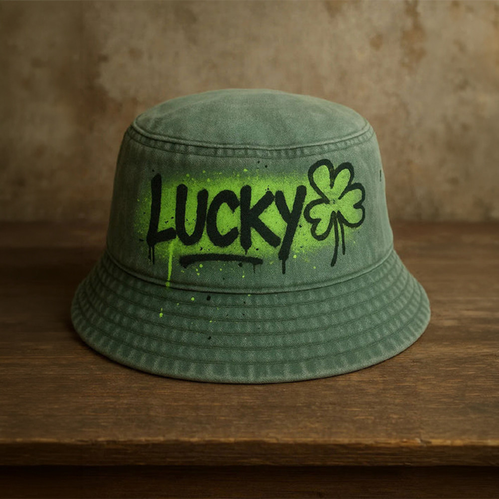 Lucky Shamrock Design Bucket Hat St Patrick's Day 2026 Merch St Patrick's Day Gift