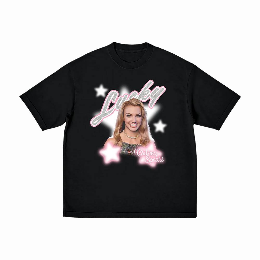 Lucky Star Britney Spears T-Shirt Nostalgic Pop Culture Merch Pop Music Lover Gifts