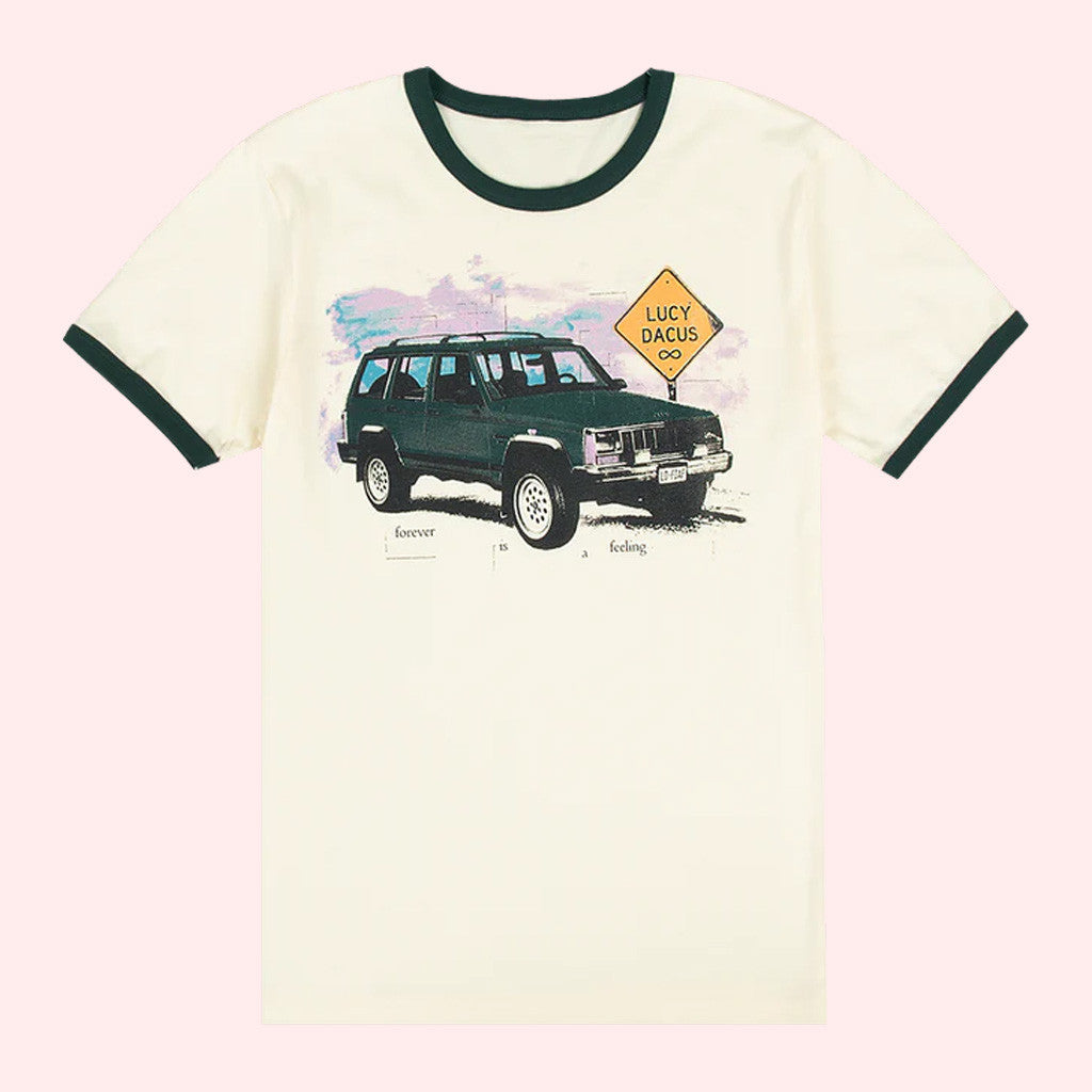 Lucy Dacus Merch Green Truck Ringer T-Shirt Gift For Friends Lucy Dacus Merch Green Truck Ringer T-Shirt Gift For Friends