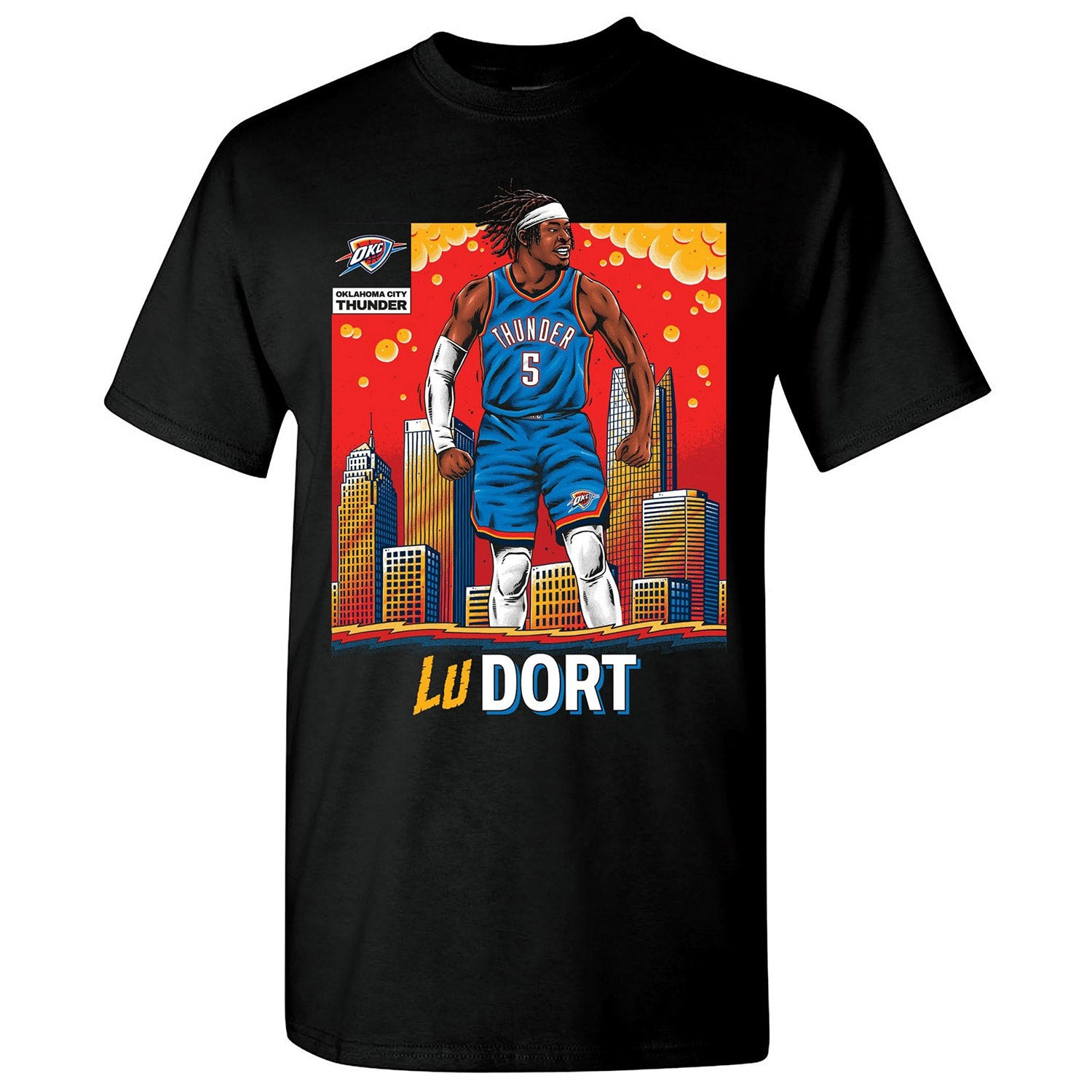 LUGUENTZ DORT Skyline Player T-Shirt Best Oklahoma City Thunder Basketball Merch