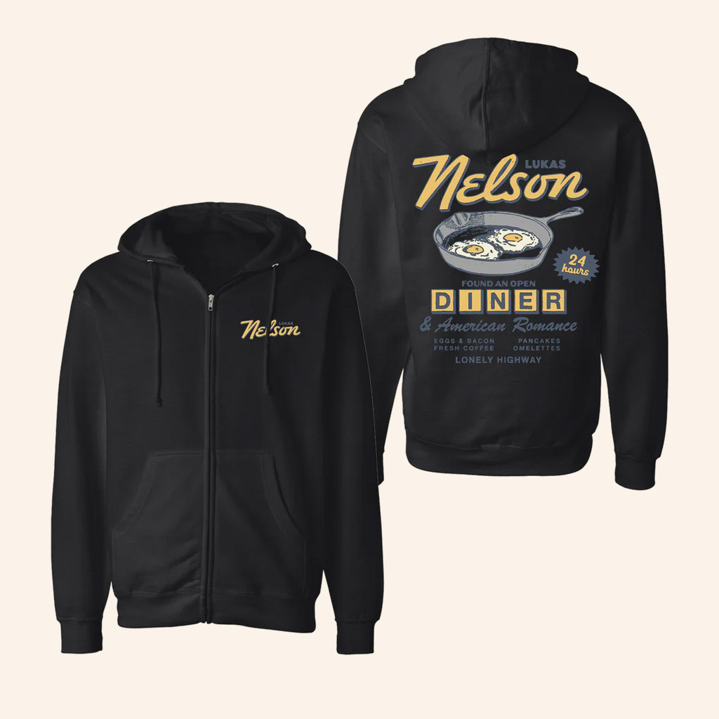 Lukas Nelson Merch Lonely Diner Zip Hoodie Music Related Gifts For Guys Lukas Nelson Merch Lonely Diner Zip Hoodie Music Related Gifts For Guys