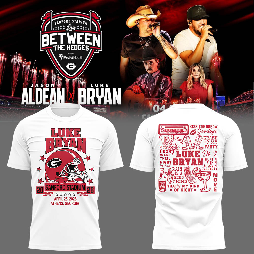 Luke Bryan x Jason Aldean Between The Hedges T-Shirt Football Lover Shirt Gift For Music Buffs