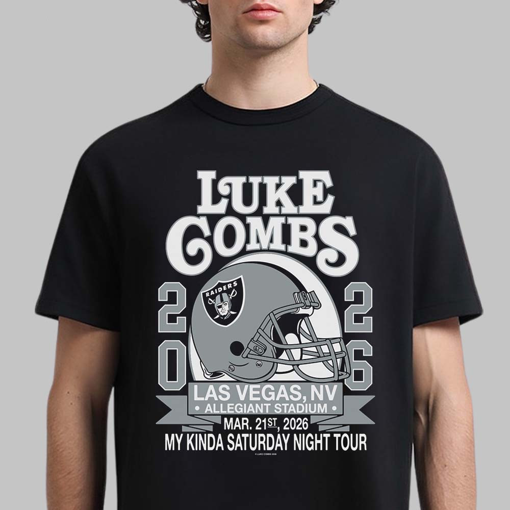 Luke Combs Las Vegas Nevada 2026 Tour Merch Las Vegas Raiders Helmet T-Shirt Luke Combs Fan Tee