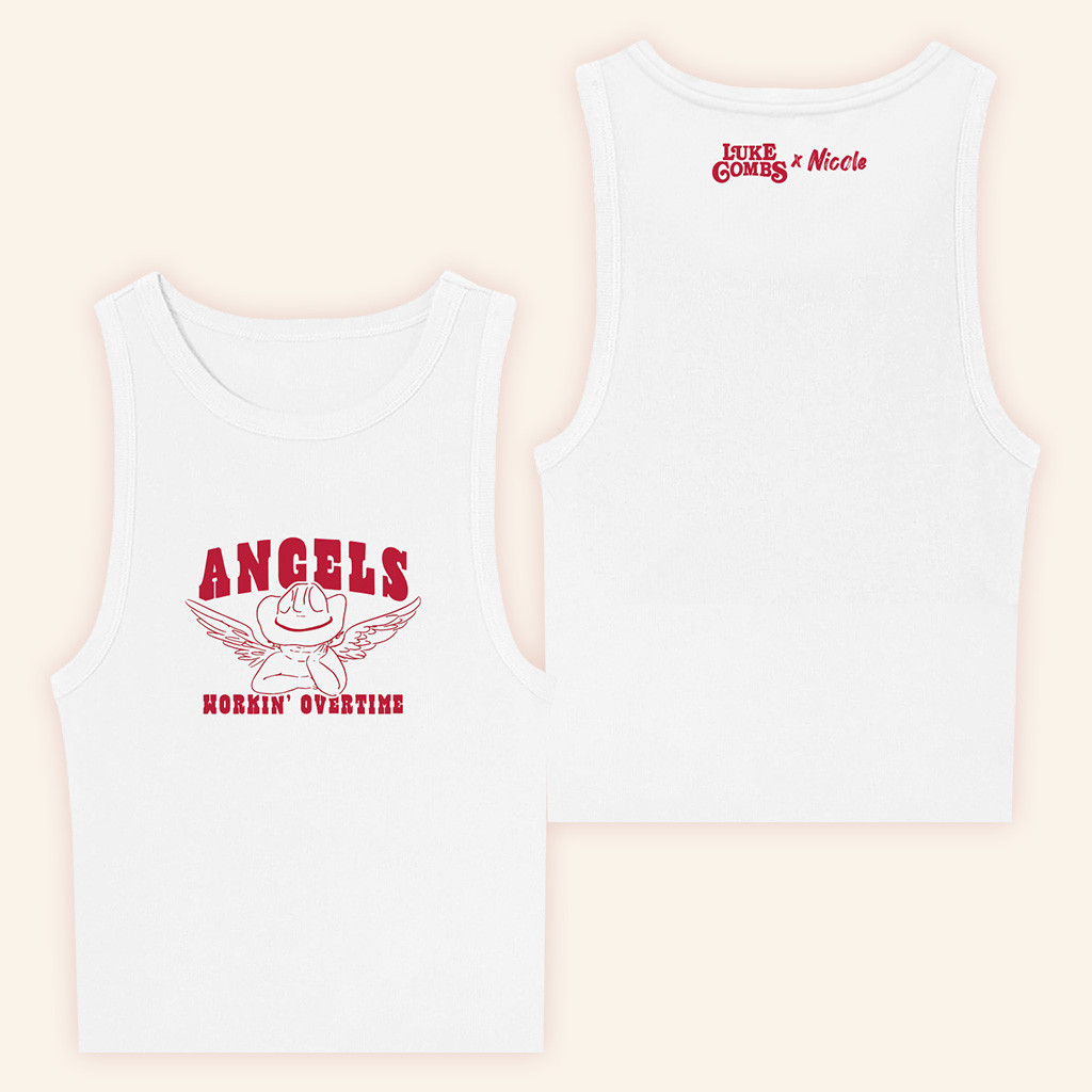 Luke Combs Merch Angels Workin' Overtime Tank Top Unique Gift For Sister Luke Combs Merch Angels Workin' Overtime Tank Top Unique Gift For Sister