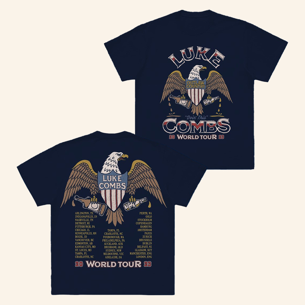 Luke Combs Merch Eagle World Tour T-Shirt Music Related Gifts For Guys Luke Combs Merch Eagle World Tour T-Shirt Music Related Gifts For Guys