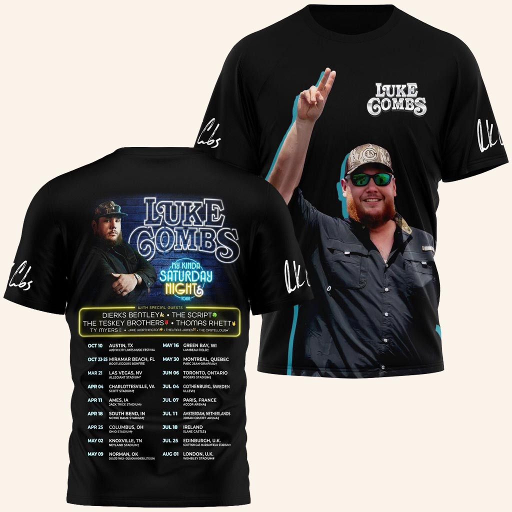 Luke Combs Merch Luke Combs My Kinda Saturday Night Tour Shirt Gifts For Country Music Fans