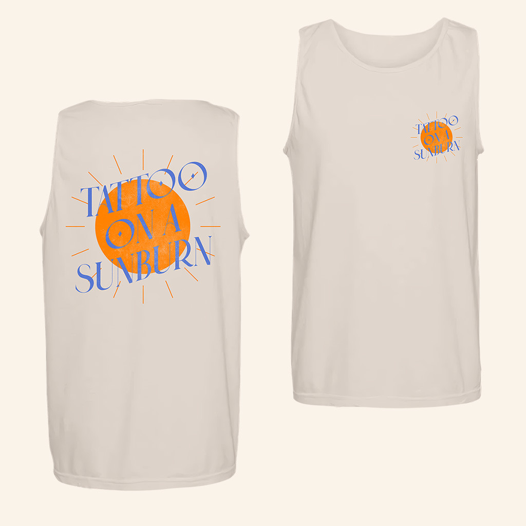 Luke Combs Merch Tattoo On A Sunburn Tank Top Presents For Music Lovers