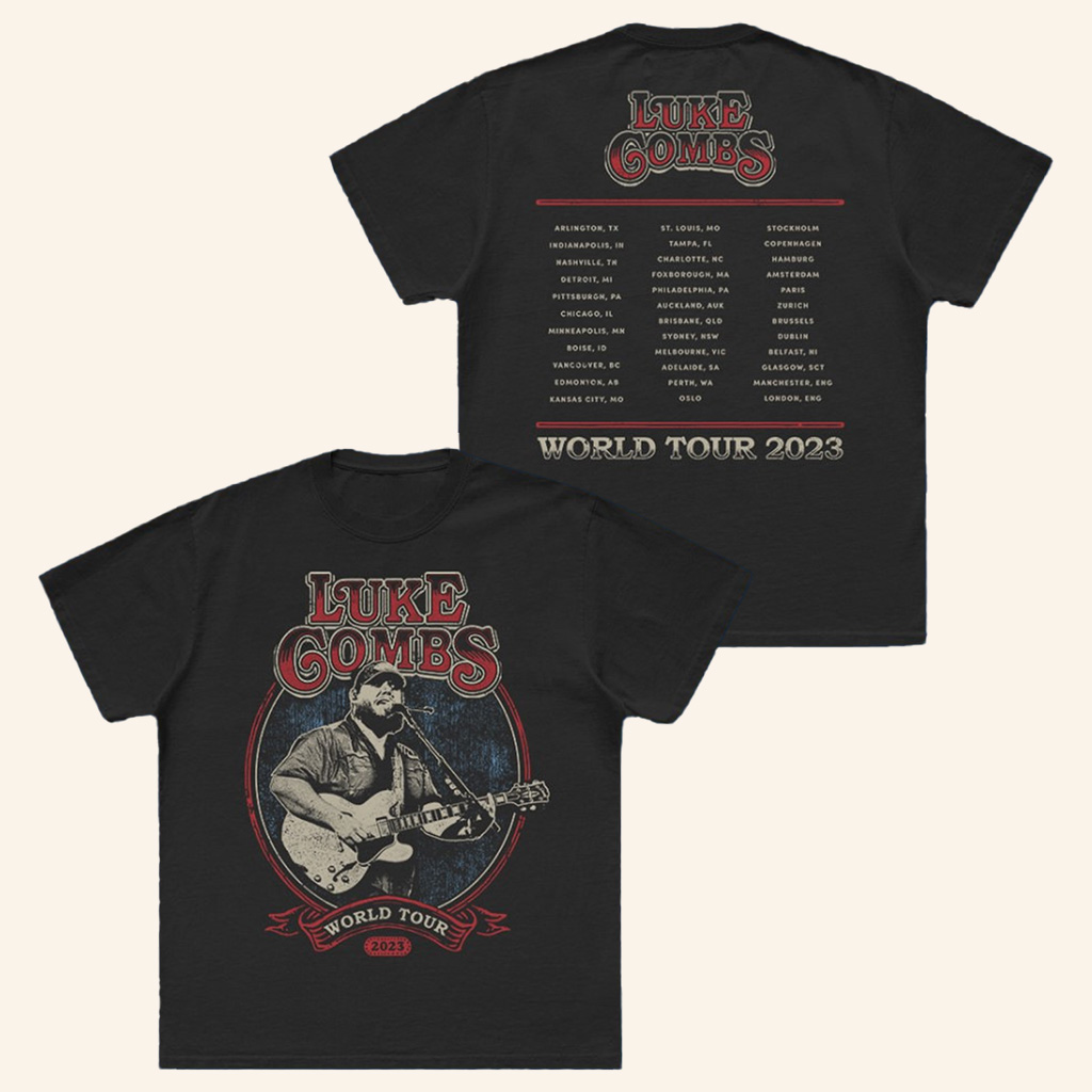 Luke Combs Merch World Tour Photo T-Shirt Music Gift Ideas For Guys Luke Combs Merch World Tour Photo T-Shirt Music Gift Ideas For Guys