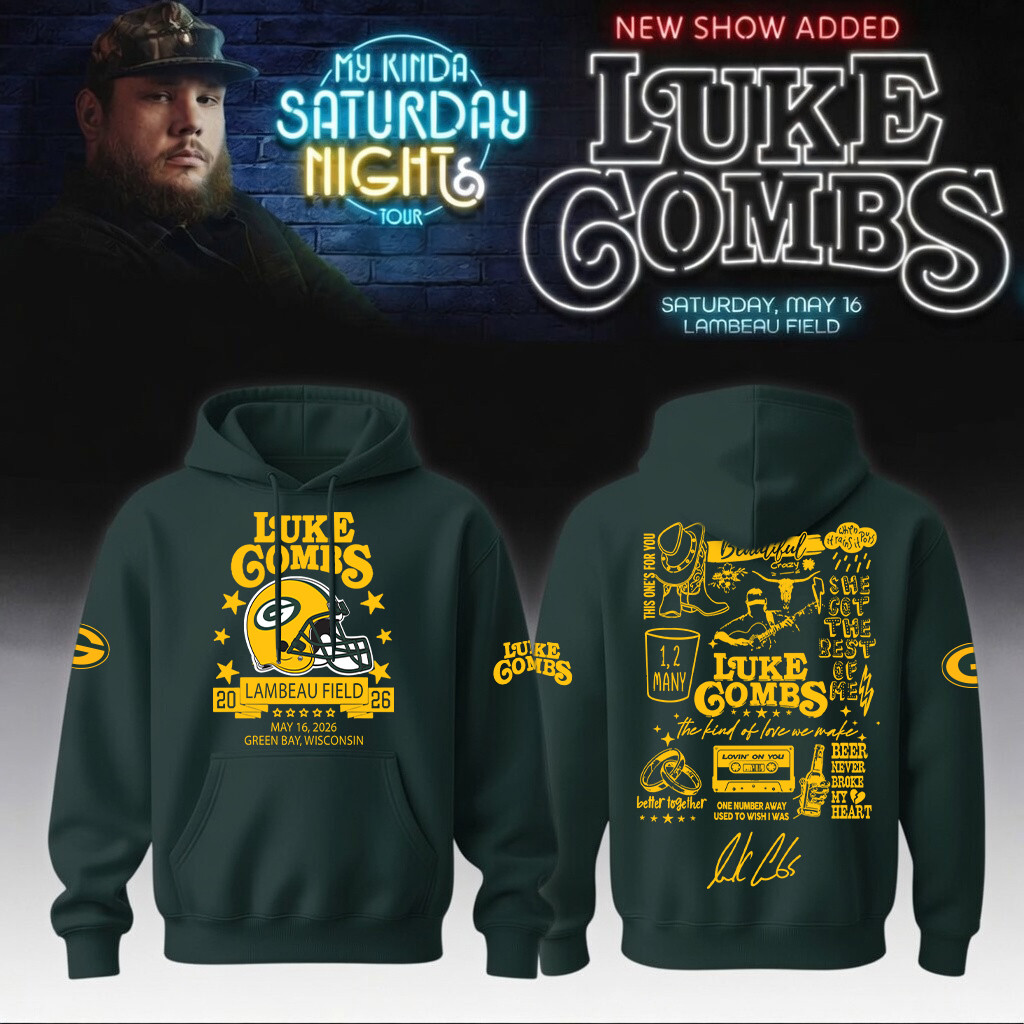 Luke Combs Merch x Green Bay Packers 2026 Hoodie My Kinda Saturday Night Tour 2026 Outfit
