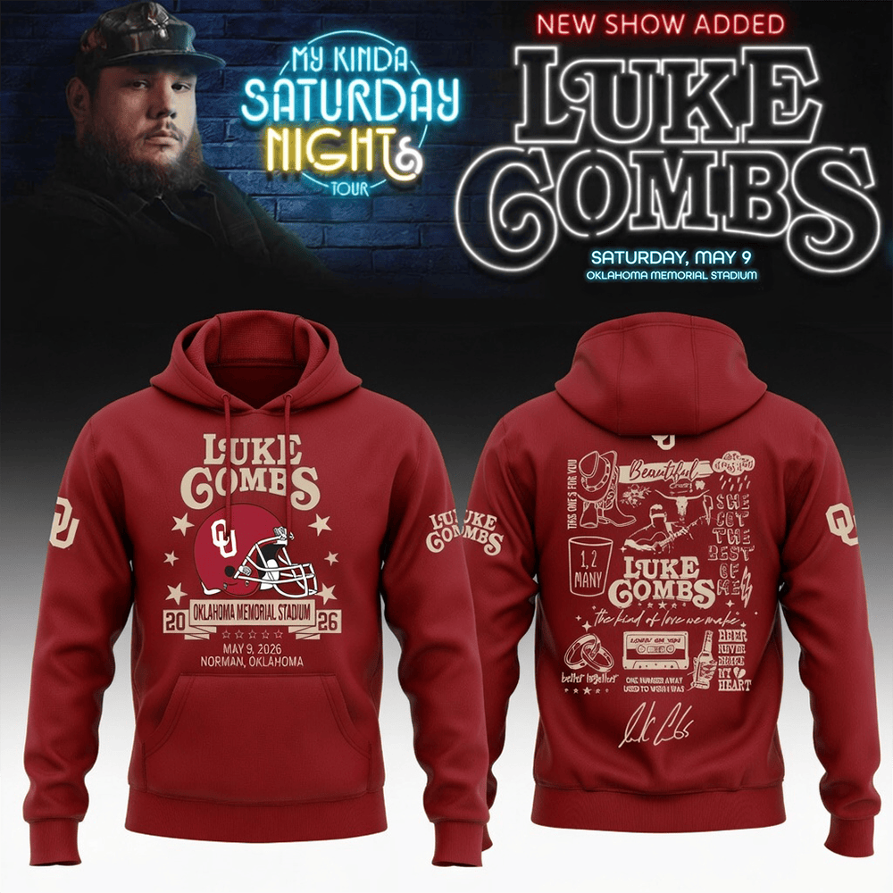 Luke Combs Merch x Oklahoma 2026 Hoodie My Kinda Saturday Night Tour 2026 Apparel