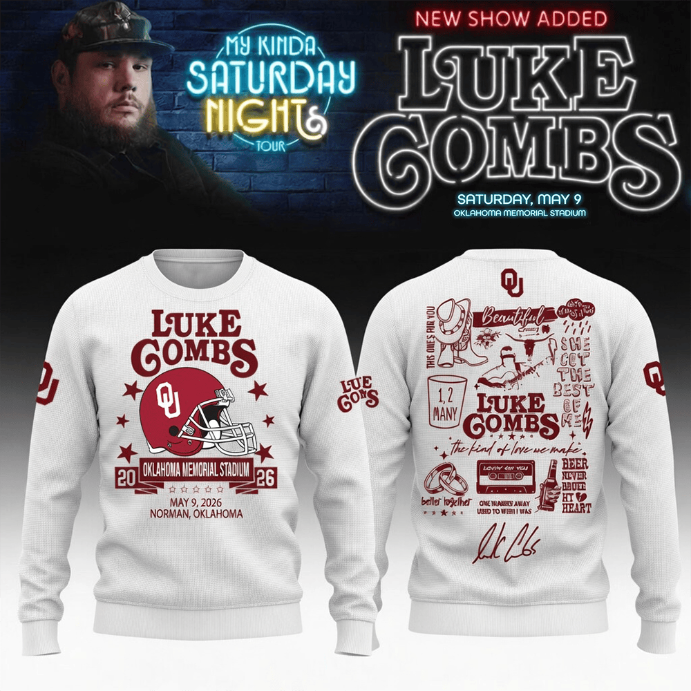 Luke Combs Merch x Oklahoma 2026 Sweater My Kinda Saturday Night Tour 2026 Apparel