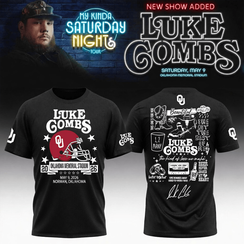 Luke Combs Merch x Oklahoma 2026 T-Shirt My Kinda Saturday Night Tour Clothes Fans Gear