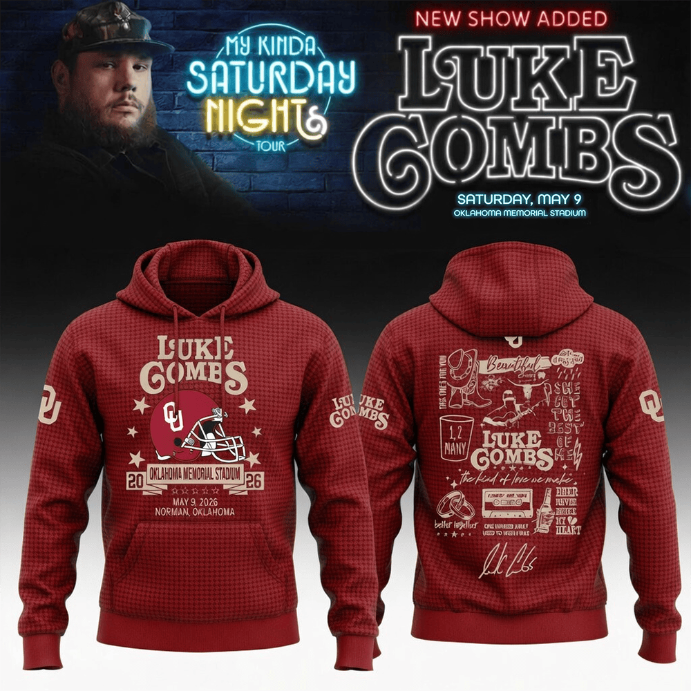 Luke Combs Merch x Oklahoma Hoodie My Kinda Saturday Night Tour Clothing Gift For Husband