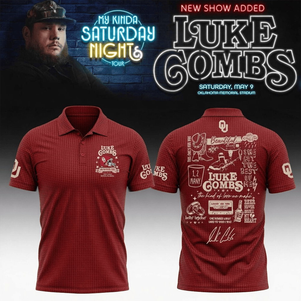 Luke Combs Merch x Oklahoma Polo Shirt My Kinda Saturday Night Tour Shirt Brother's Gift