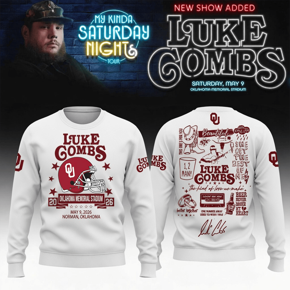 Luke Combs Merch x Oklahoma Sweatshirt My Kinda Saturday Night Tour Clothing Gift For Him