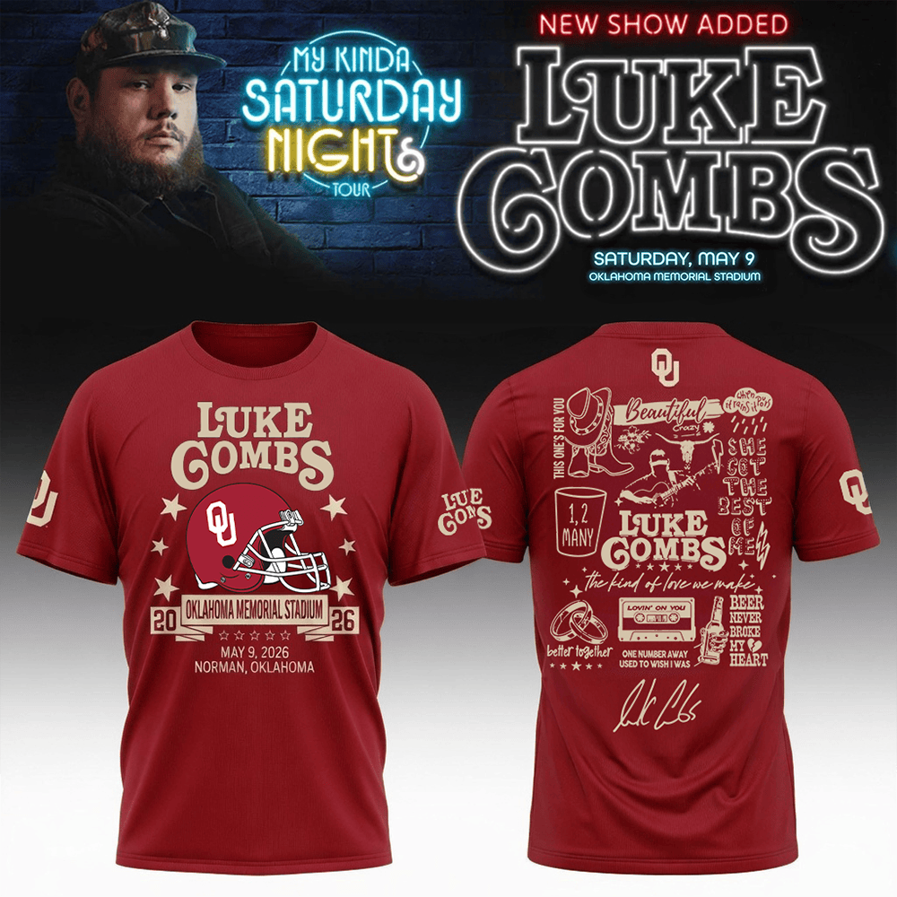 Luke Combs Merch x Oklahoma T-Shirt My Kinda Saturday Night Tour 2026 Clothes Gift Idea