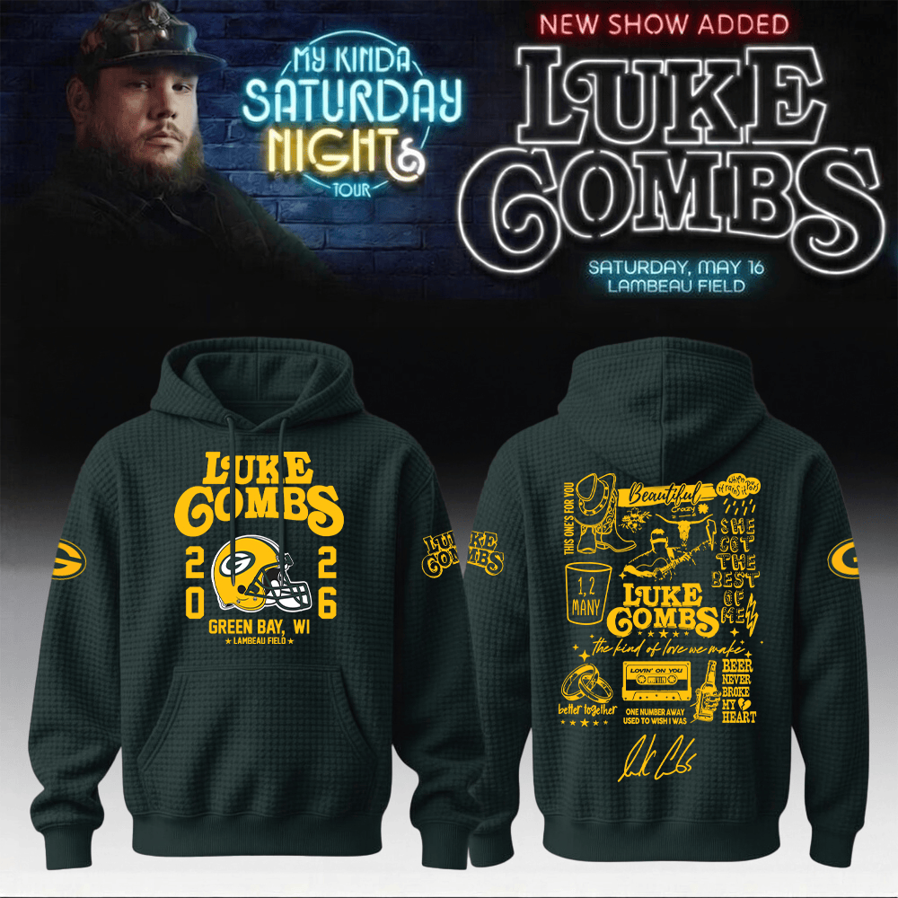 Luke Combs Merch x Packers 2026 Hoodie My Kinda Saturday Night Tour 2026 Apparel