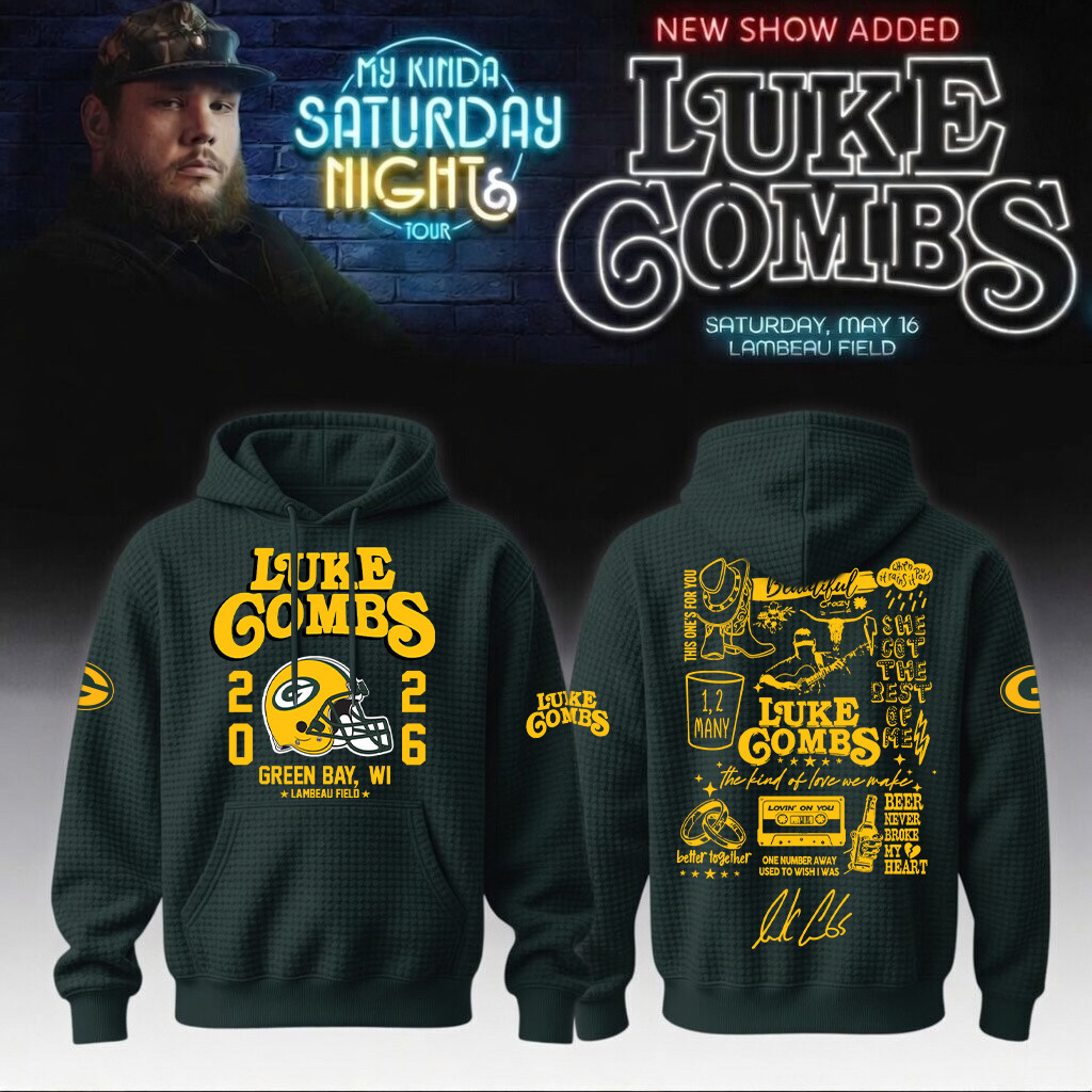 Luke Combs Merch x Packers 2026 Hoodie My Kinda Saturday Night Tour Apparel Gift For Music Fans
