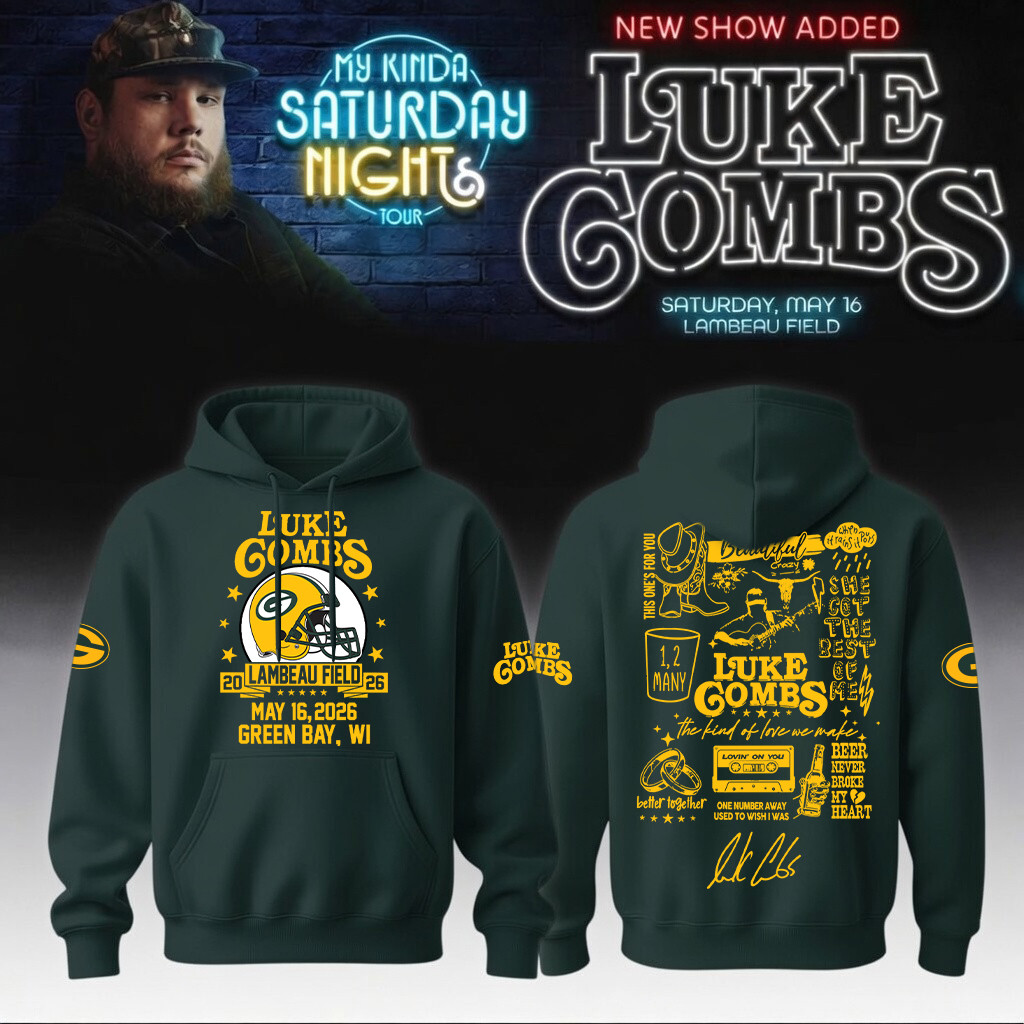 Luke Combs Merch x Packers 2026 Hoodie My Kinda Saturday Night Tour Hoodie For Sale