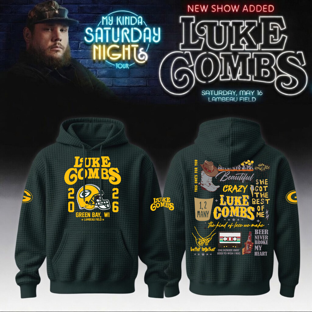Luke Combs Merch x Packers 2026 Hoodie My Kinda Saturday Night Tour Unique Gift For Fan