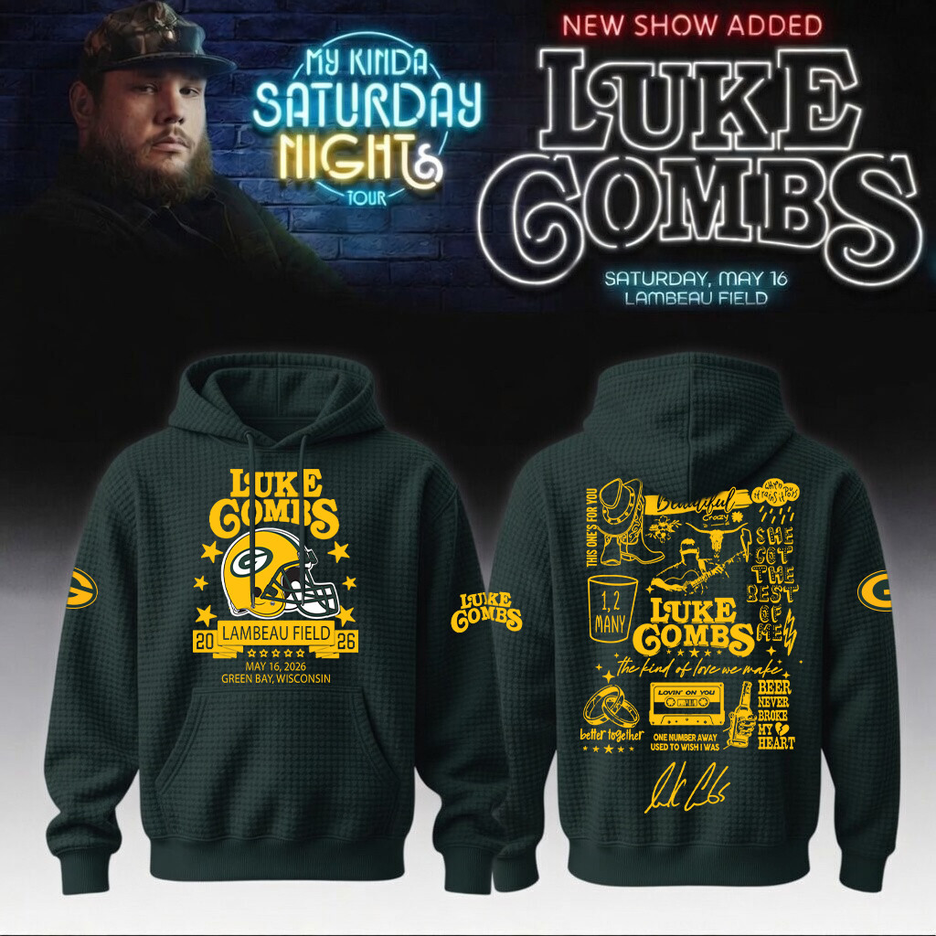 Luke Combs Merch x Packers 2026 Hoodie My Kinda Saturday Night Tour Unique Gift Idea
