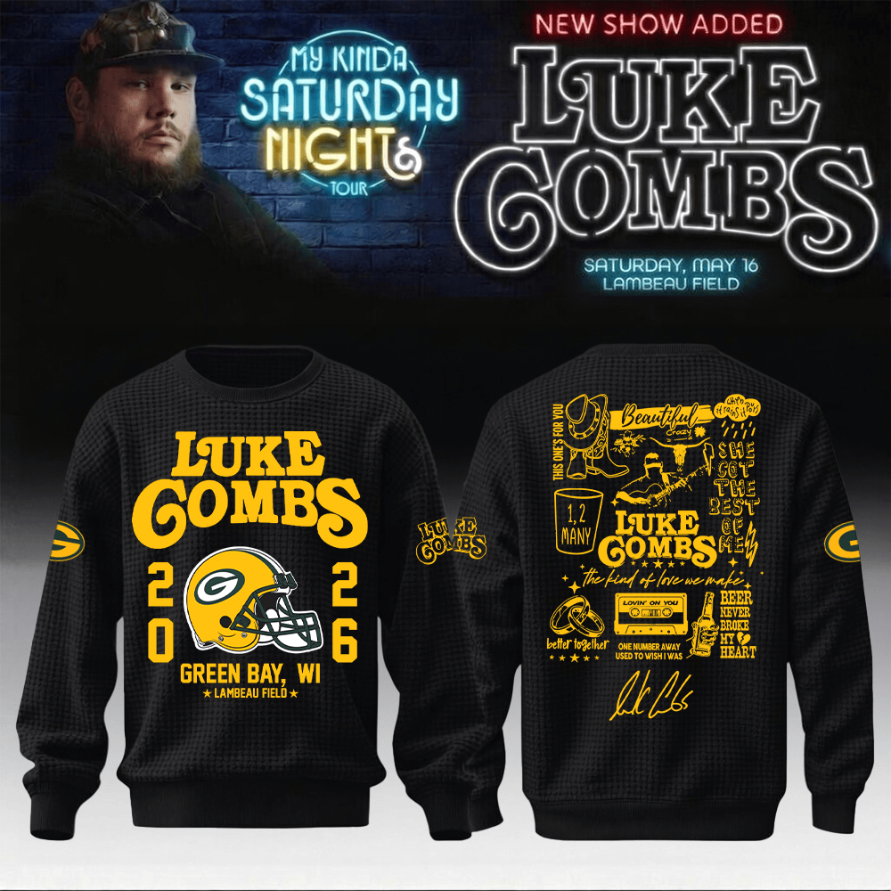 Luke Combs Merch x Packers 2026 Sweatshirt My Kinda Saturday Night Tour 2026 Clothing
