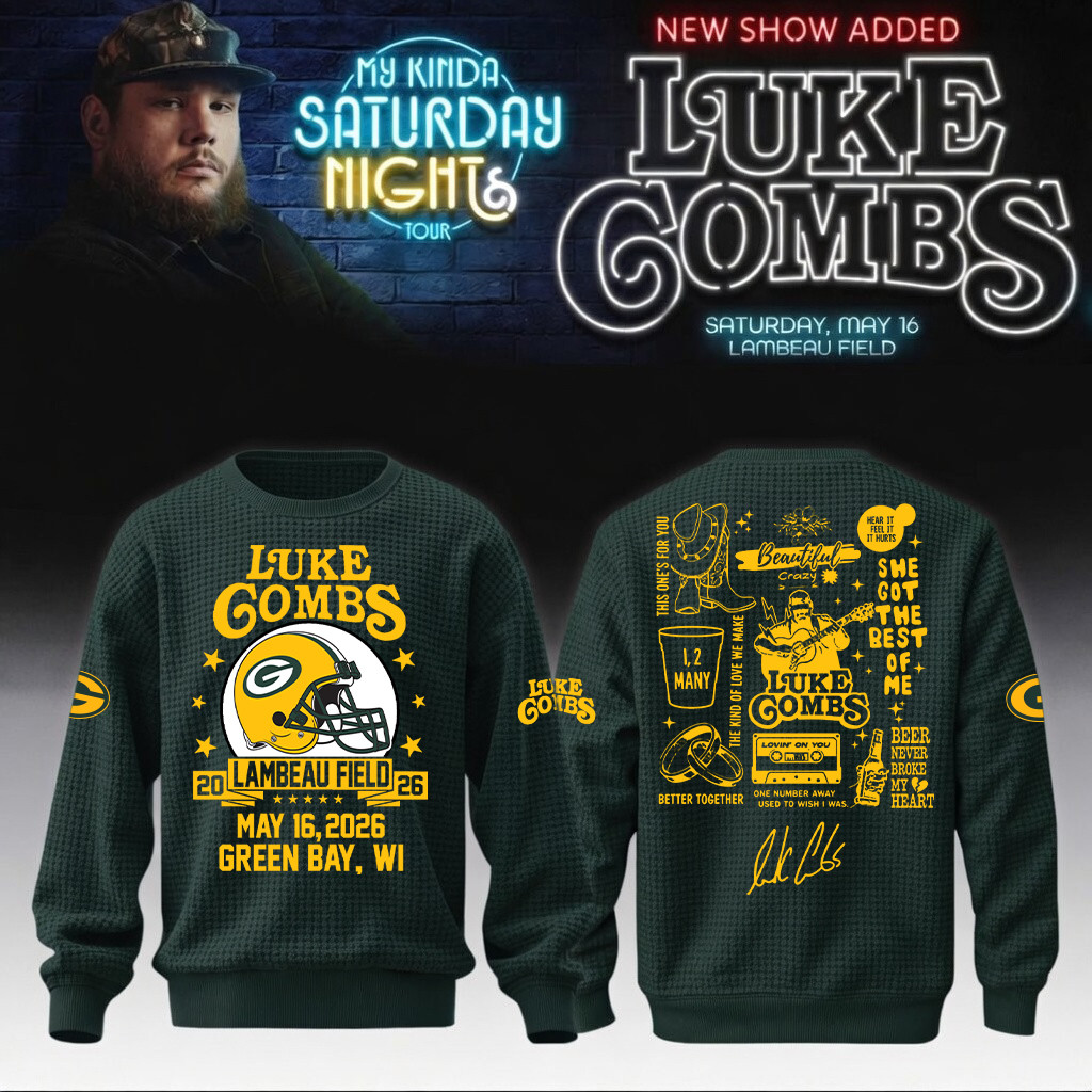Luke Combs Merch x Packers 2026 Sweatshirt My Kinda Saturday Night Tour Apparel Gift For Husband