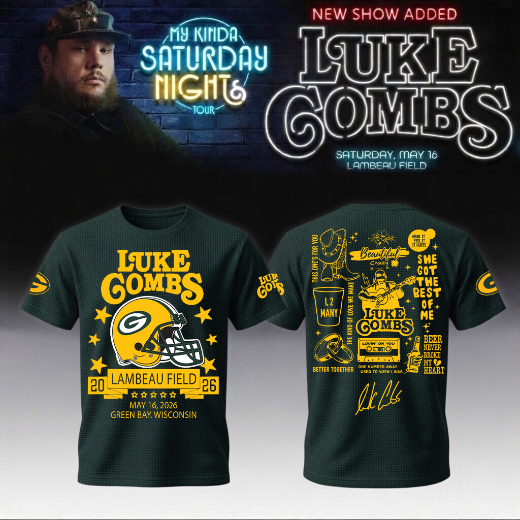 Luke Combs Merch x Packers 2026 T-Shirt My Kinda Saturday Night Tour Clothes Gift For Brother